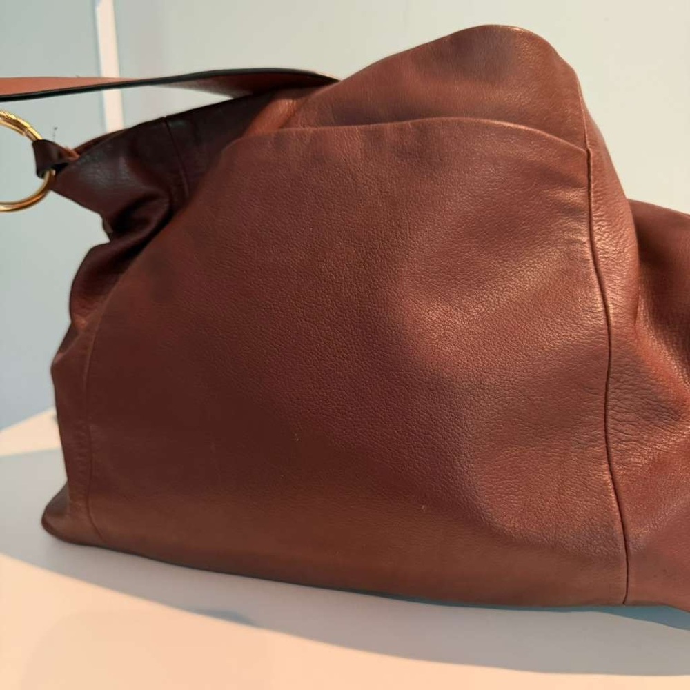 Vince Camuto Brown Leather Hobo Shoulder Bag - Picture 6 of 7